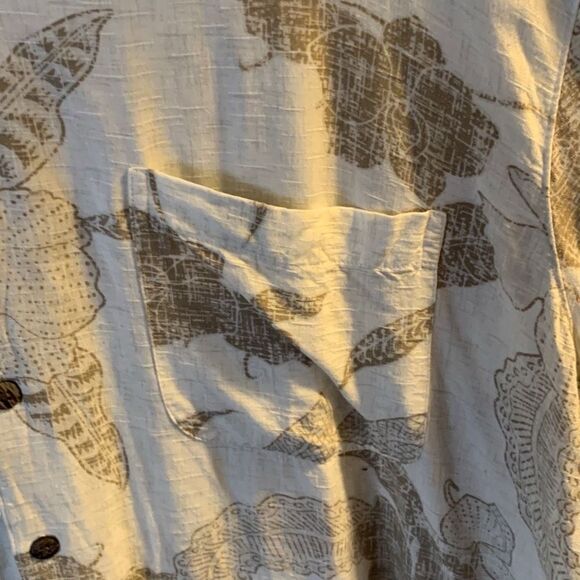 Pre Owned Men’s George Short Sleeve Button Up Sz XL White Island Vibe - Picture 6 of 10